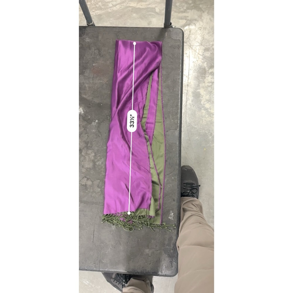Silk Scarf large‎ India 67 inches long purple green